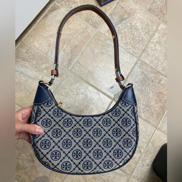 Tory Burch Blue and Tan Shoulder Bag - Picture 6 of 12